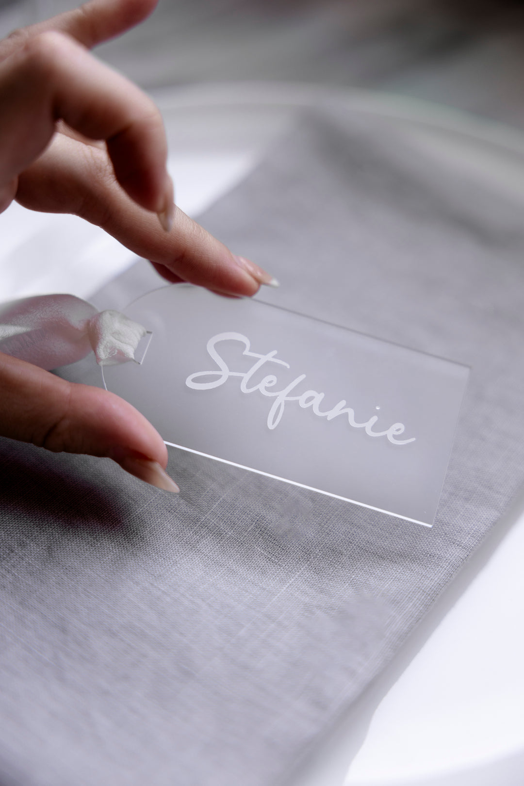 Personalised Name Tag - Frosted Acrylic