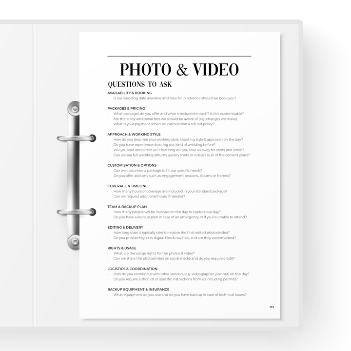 Wedding Planner Organiser